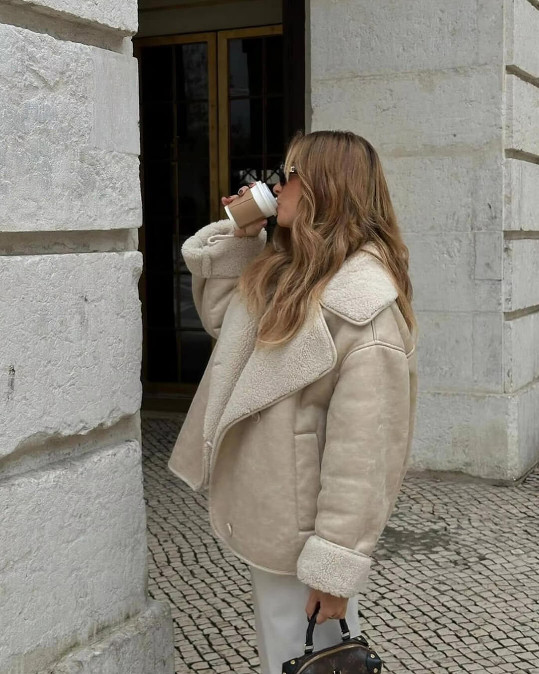 Veste Arianne en fausse fourrure effet sherpa