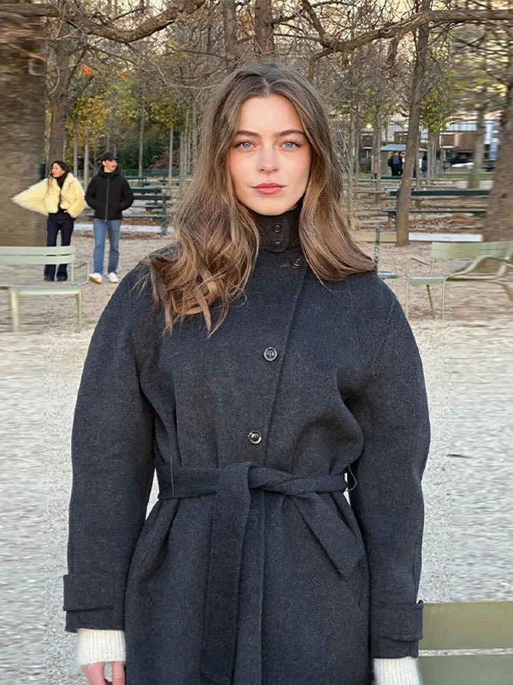 Manteau court Ashley à col montant