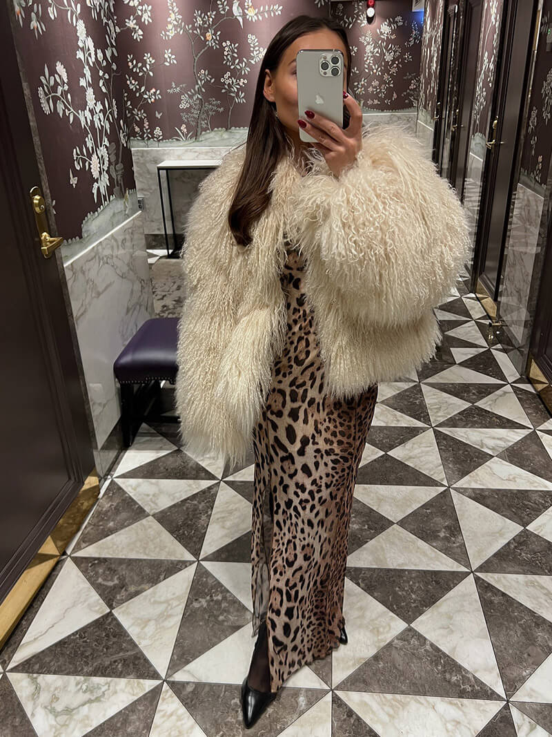 Manteau Bella en fausse fourrure