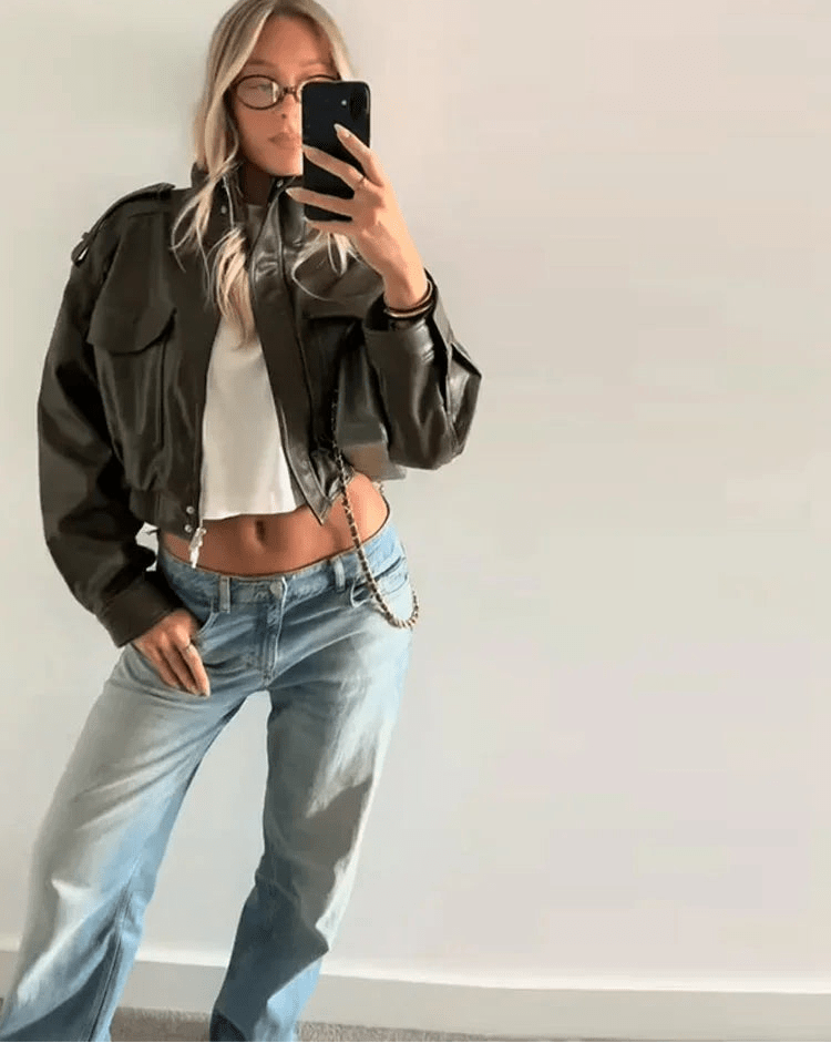 Blouson bomber Brianna en similicuir