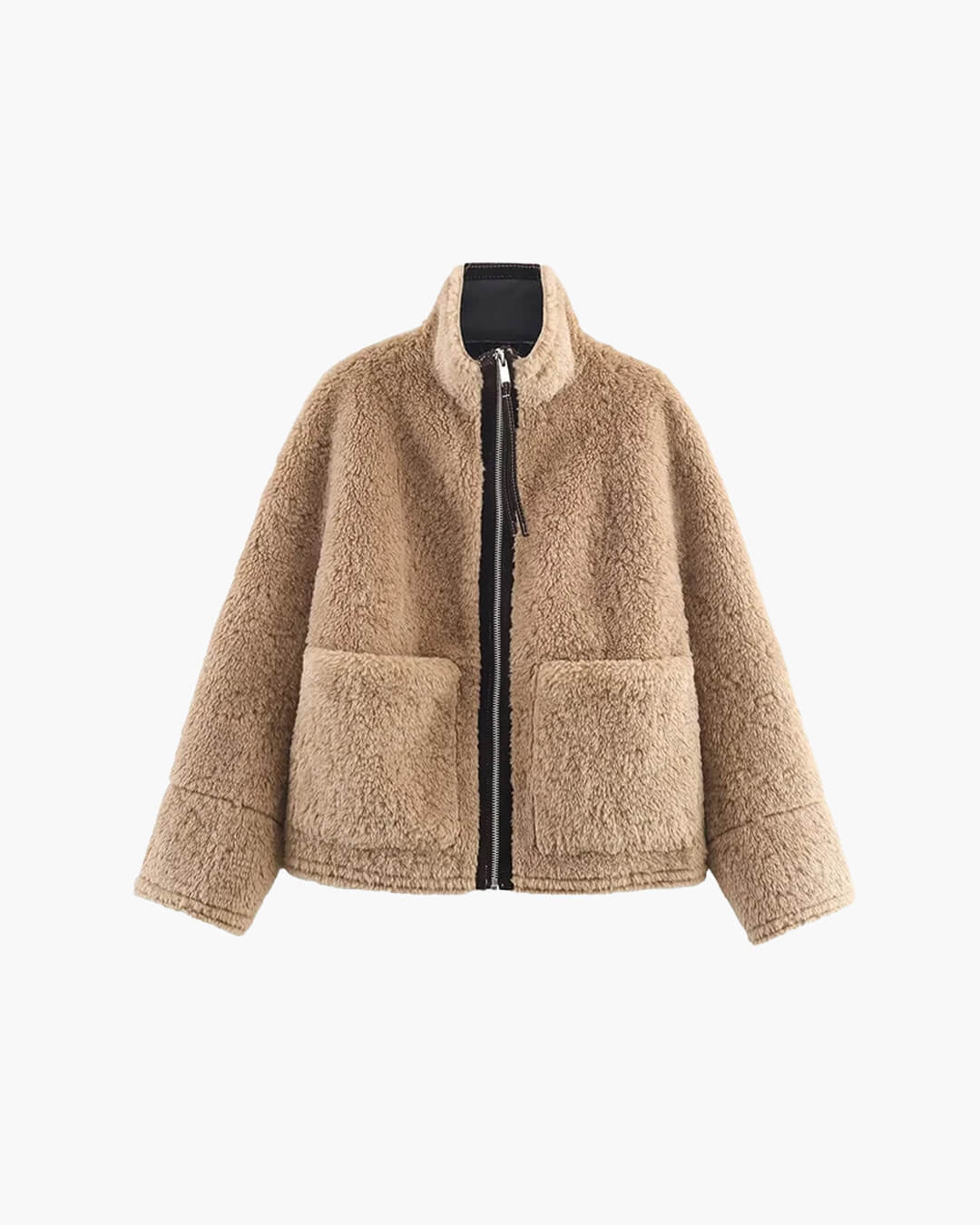 Veste Carol en simili cuir à col montant