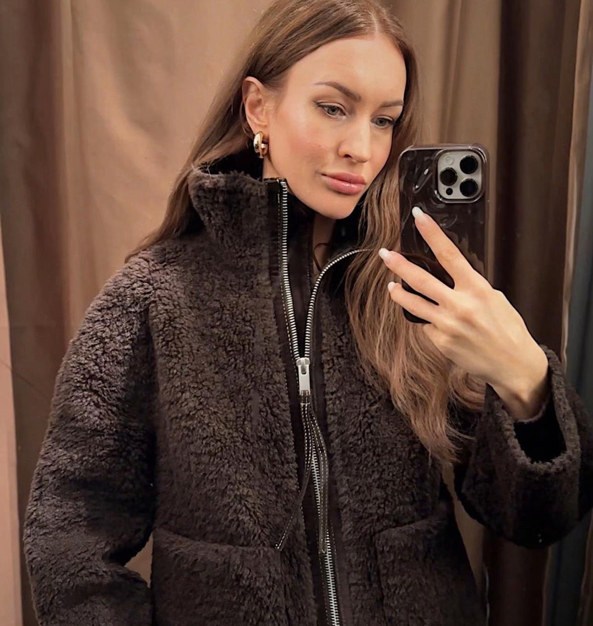 Veste Carol en simili cuir à col montant