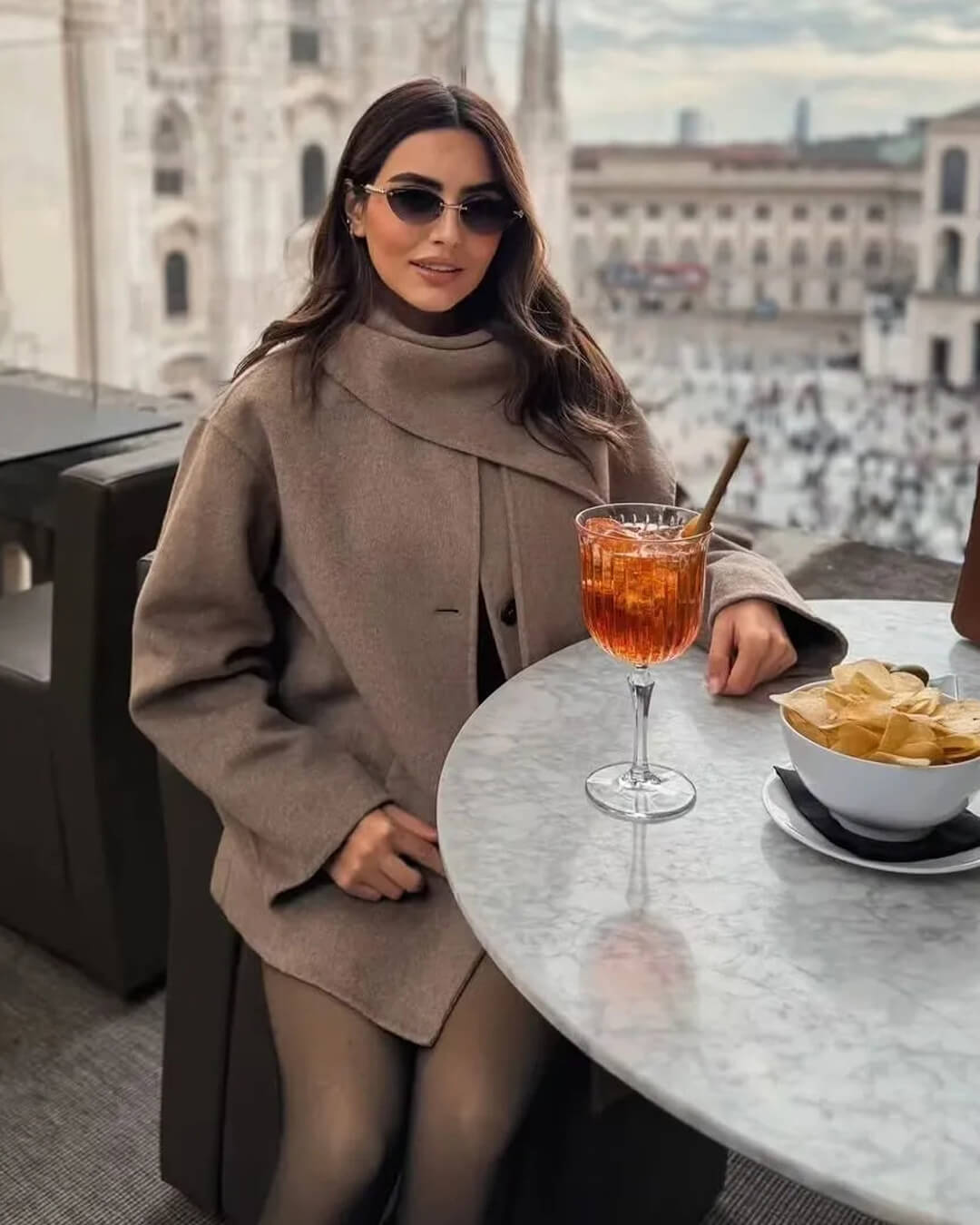 Manteau Cecille avec écharpe