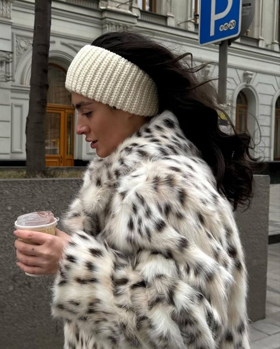 Manteau Celeste en fausse fourrure léopard
