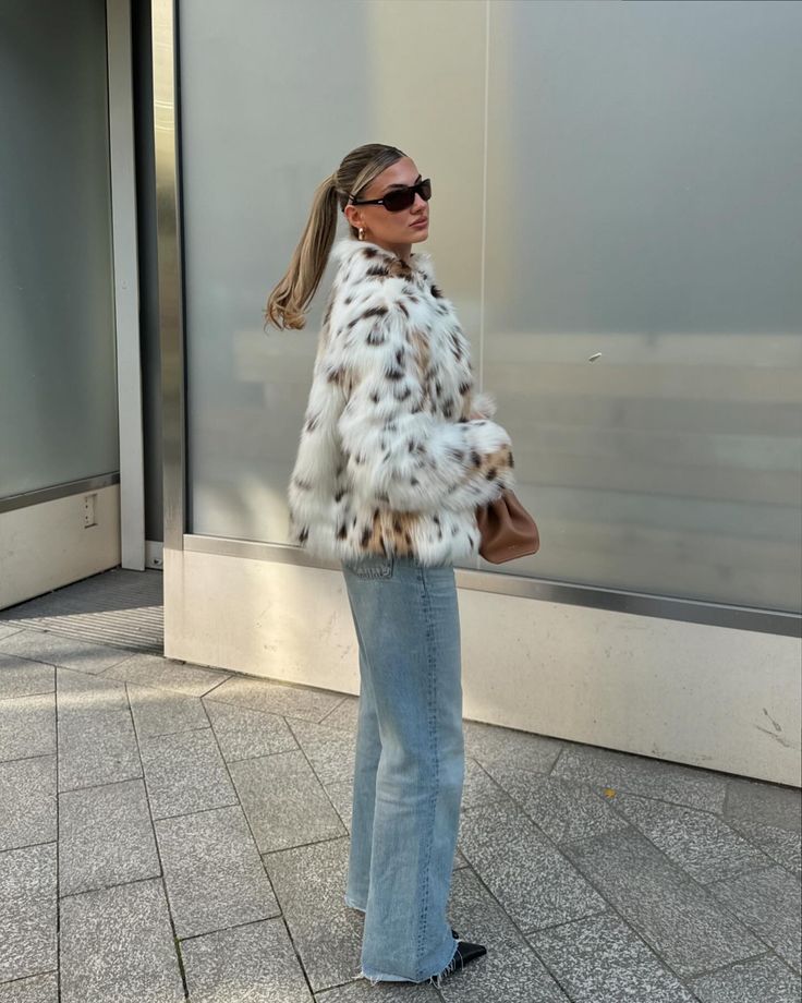Manteau Celeste en fausse fourrure léopard