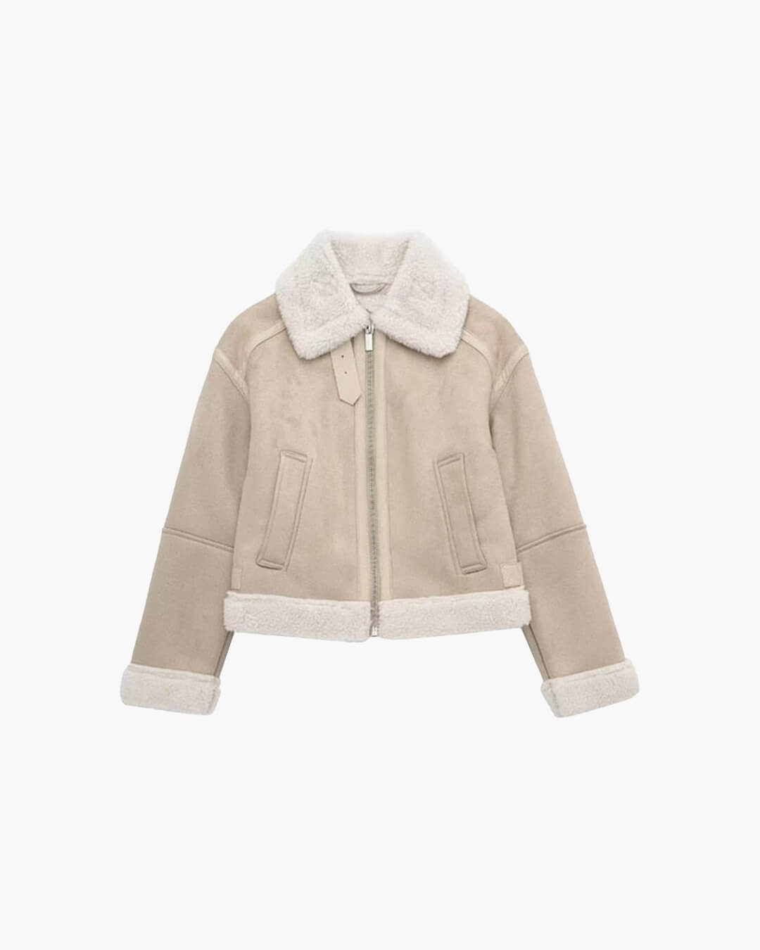 Veste en daim synthétique doublée en fausse fourrure Cindy