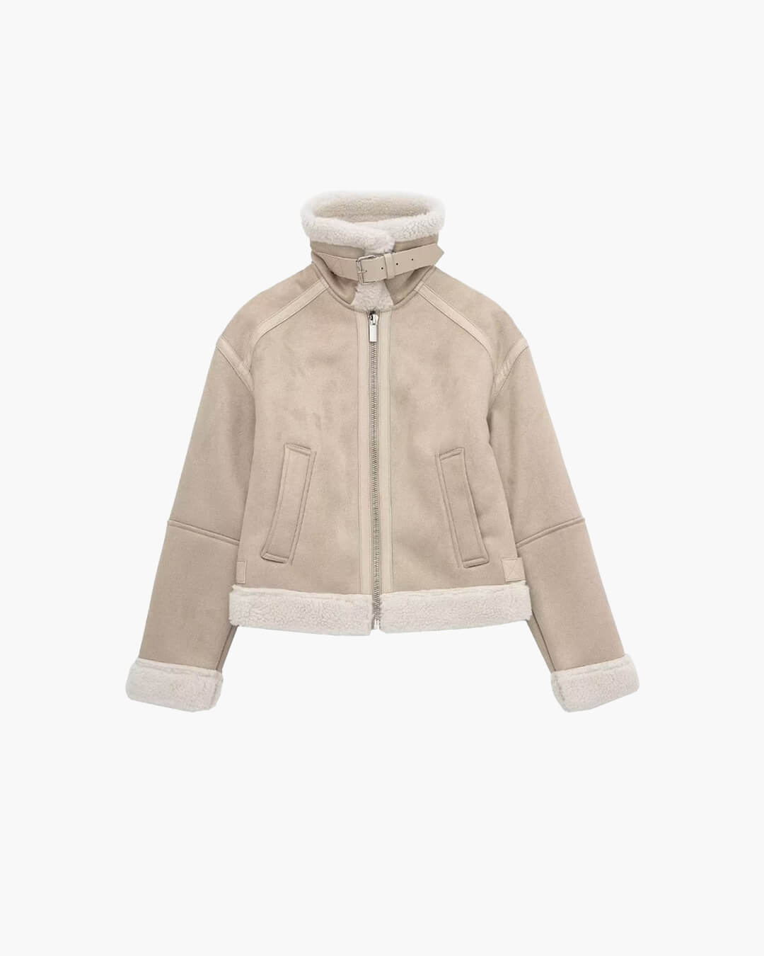 Veste en daim synthétique doublée en fausse fourrure Cindy