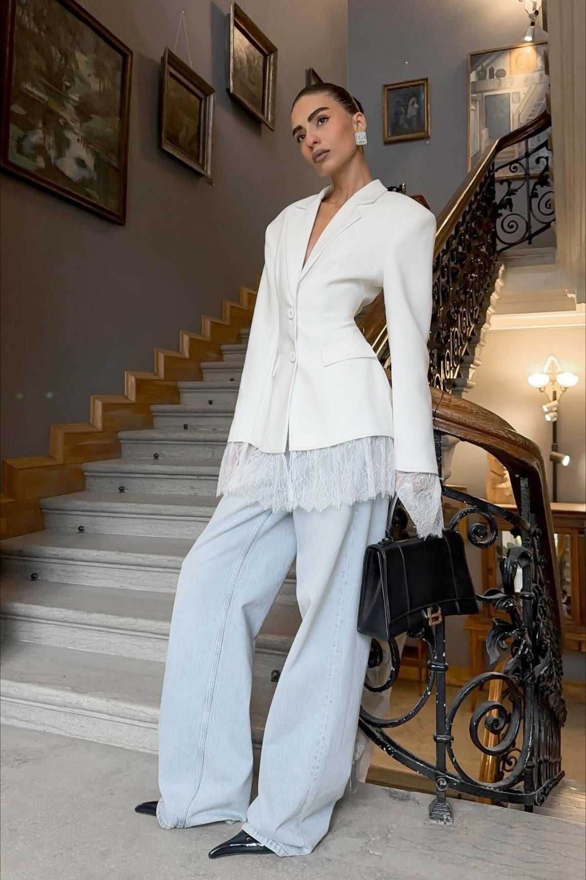Blazer Colbie avec dentelle sur le bord