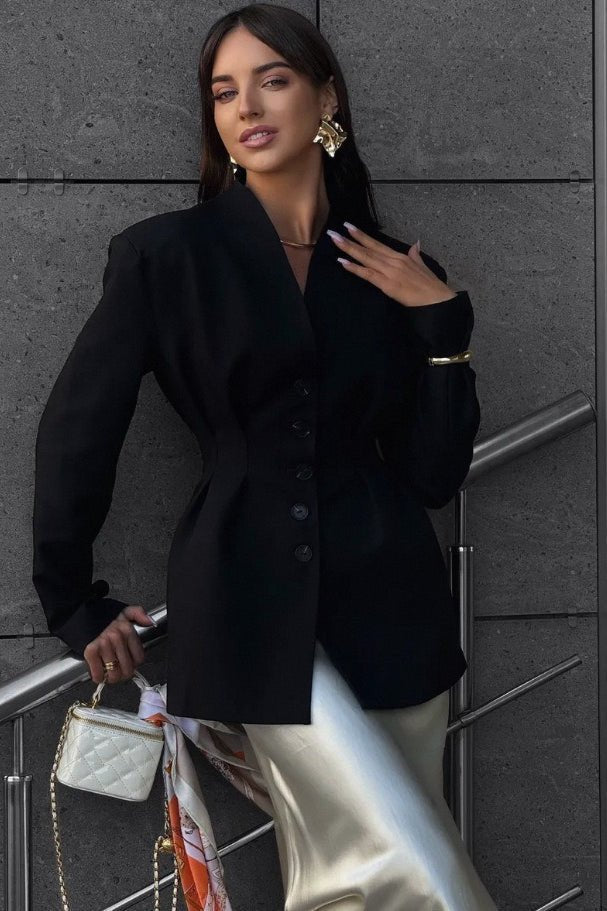 Blazer Daniela sans col à taille cintrée