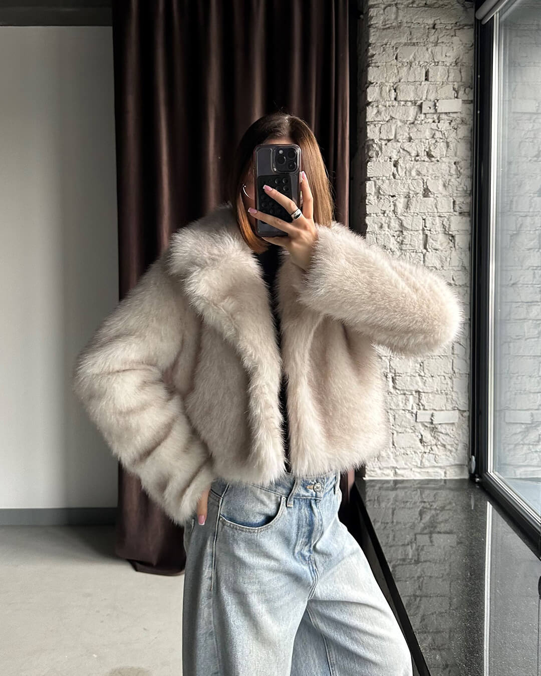 Darcy Veste courte en fausse fourrure