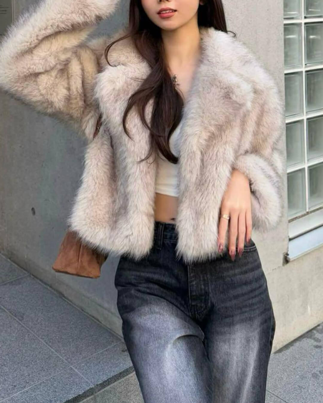 Darcy Veste courte en fausse fourrure