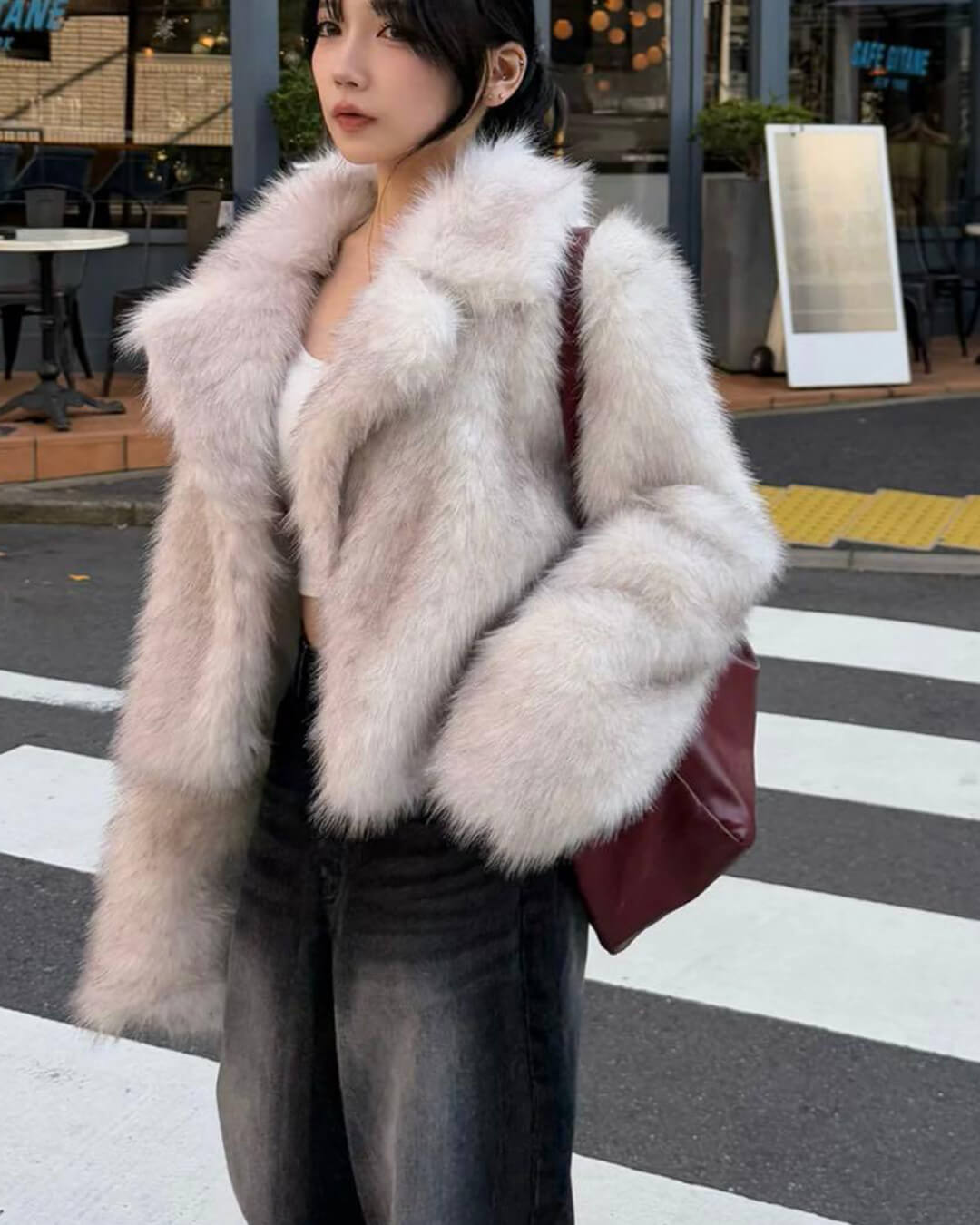 Darcy Veste courte en fausse fourrure