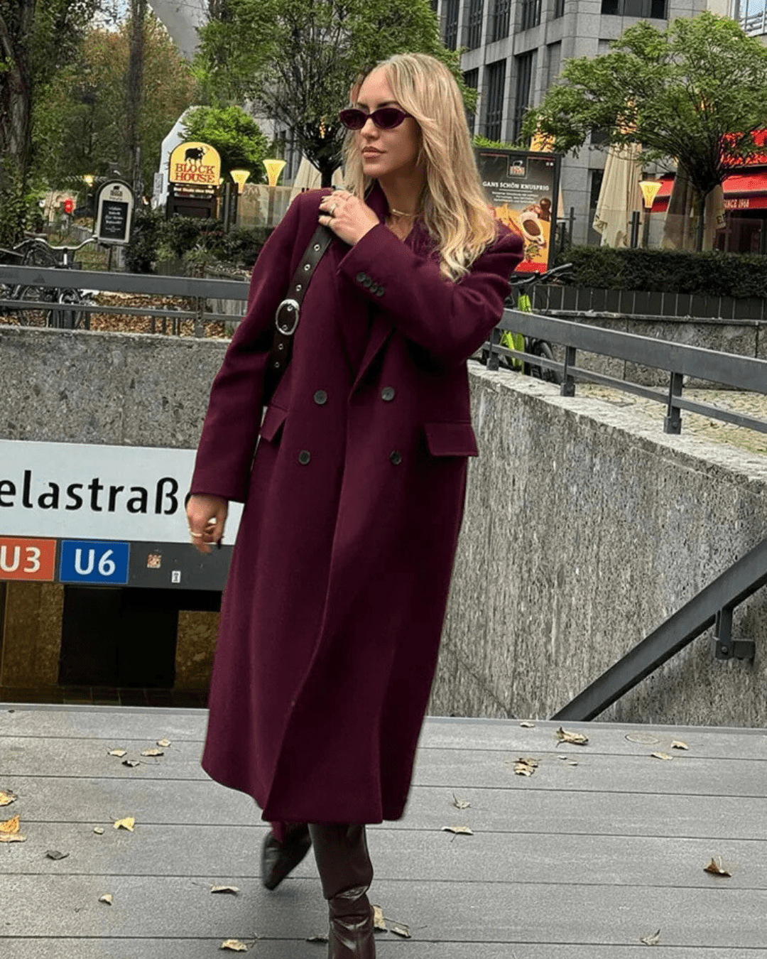 Nora manteau maxi croisé à double boutonnage
