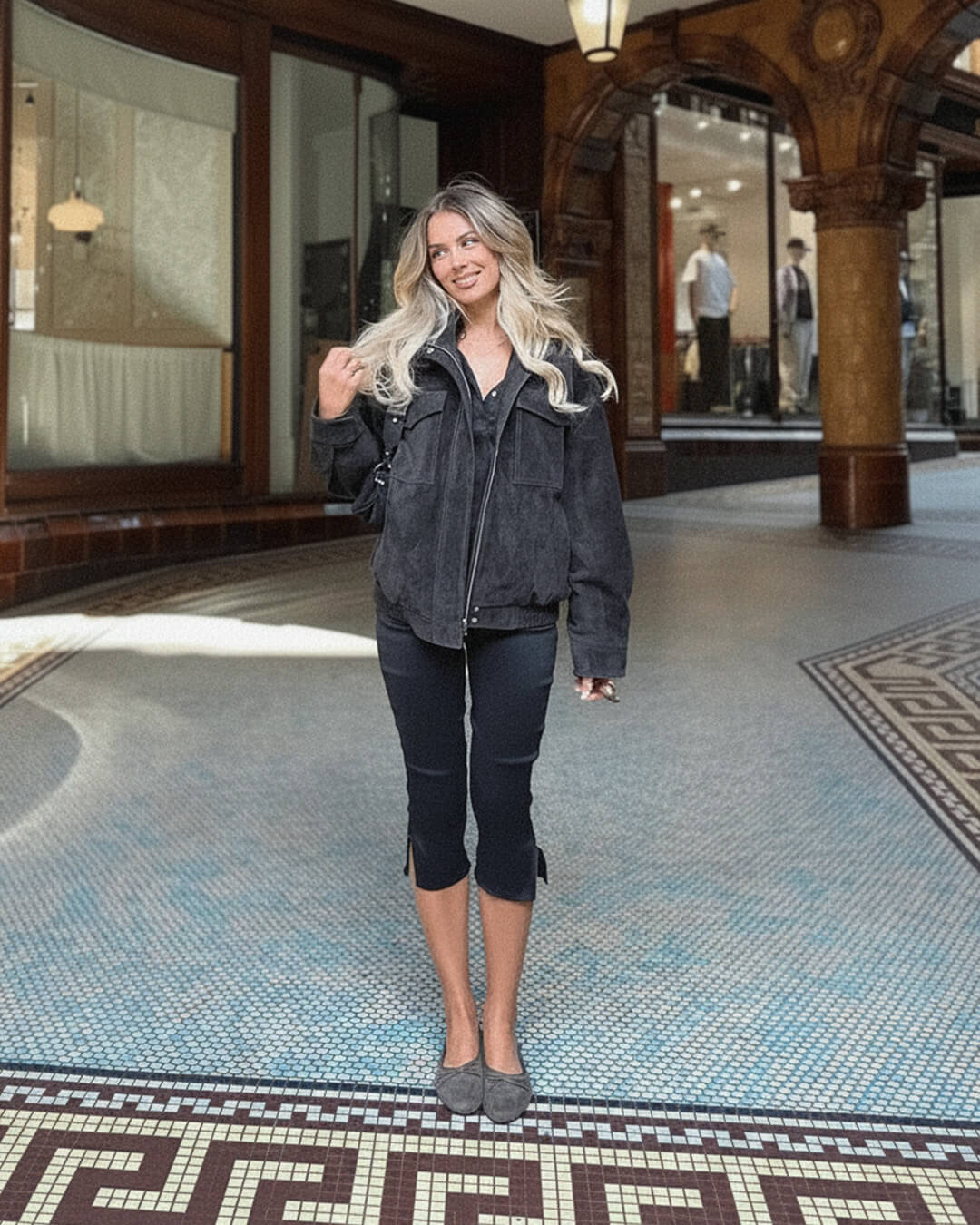Blouson bomber Elyssa en daim