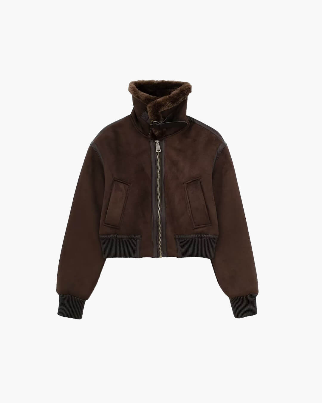 Blouson bomber court en daim Esme