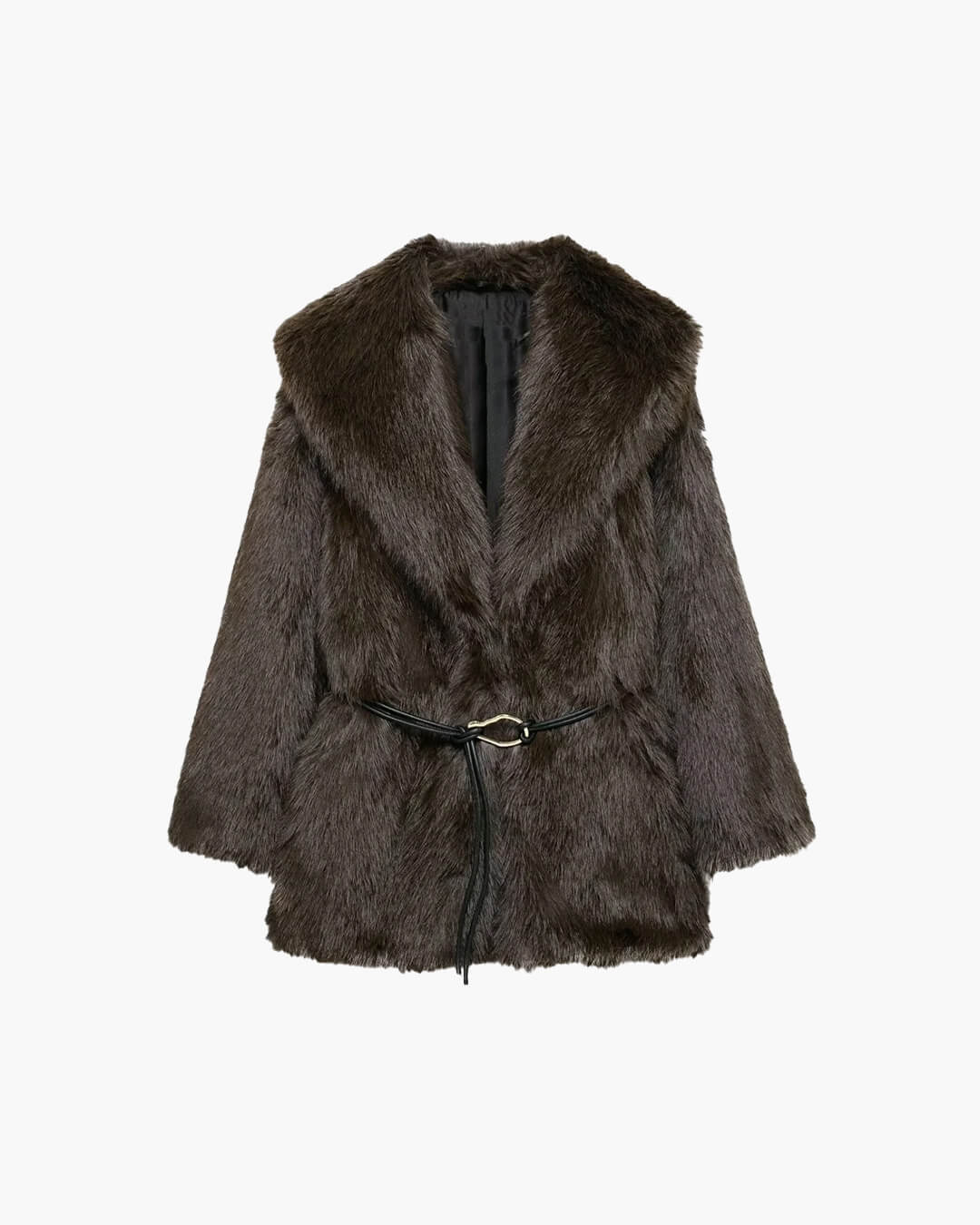 Manteau en fausse fourrure Faith avec ceinture