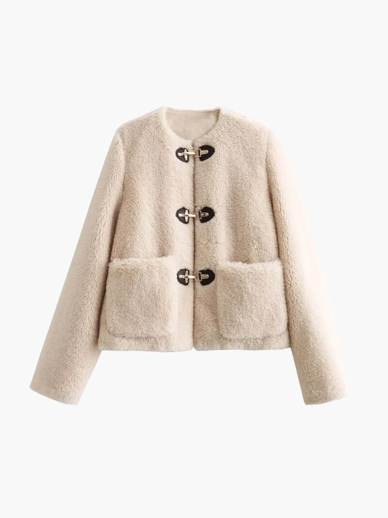 Veste en peau de mouton féline