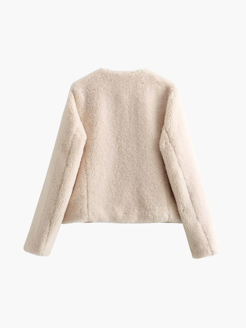 Veste en peau de mouton féline