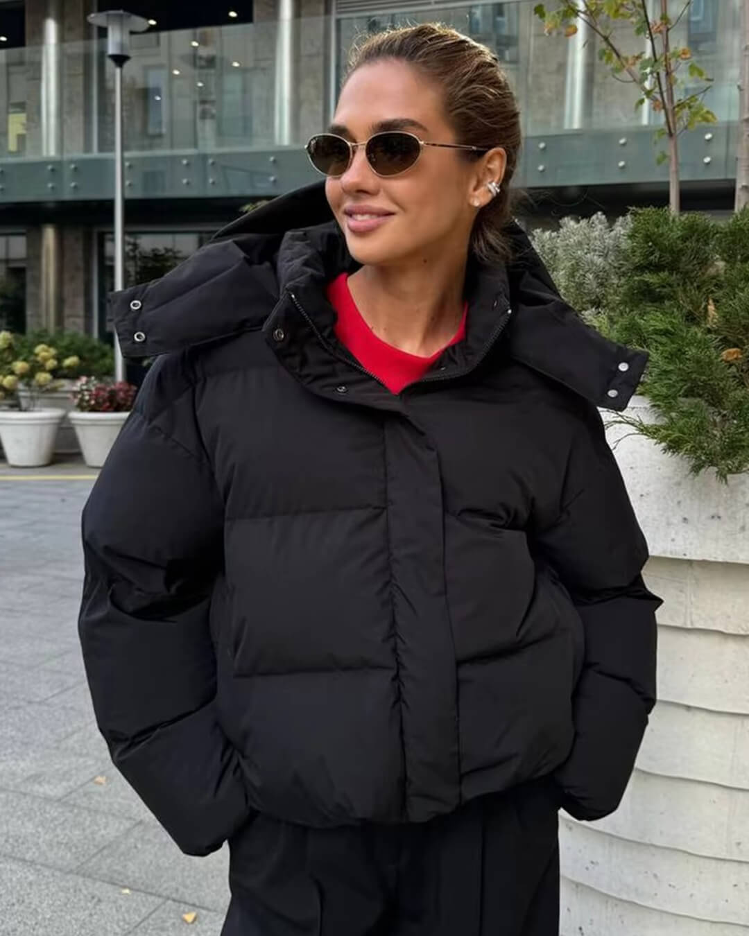 Veste matelassée courte à capuche Sylvia