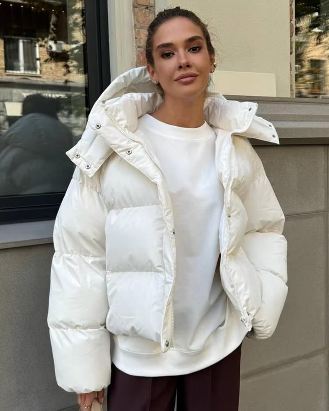 Veste matelassée courte à capuche Sylvia