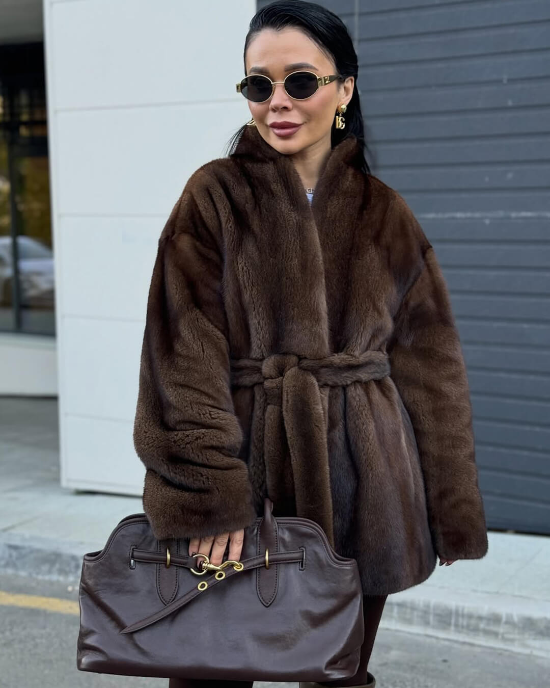 Veste en similicuir avec ceinture Hazel