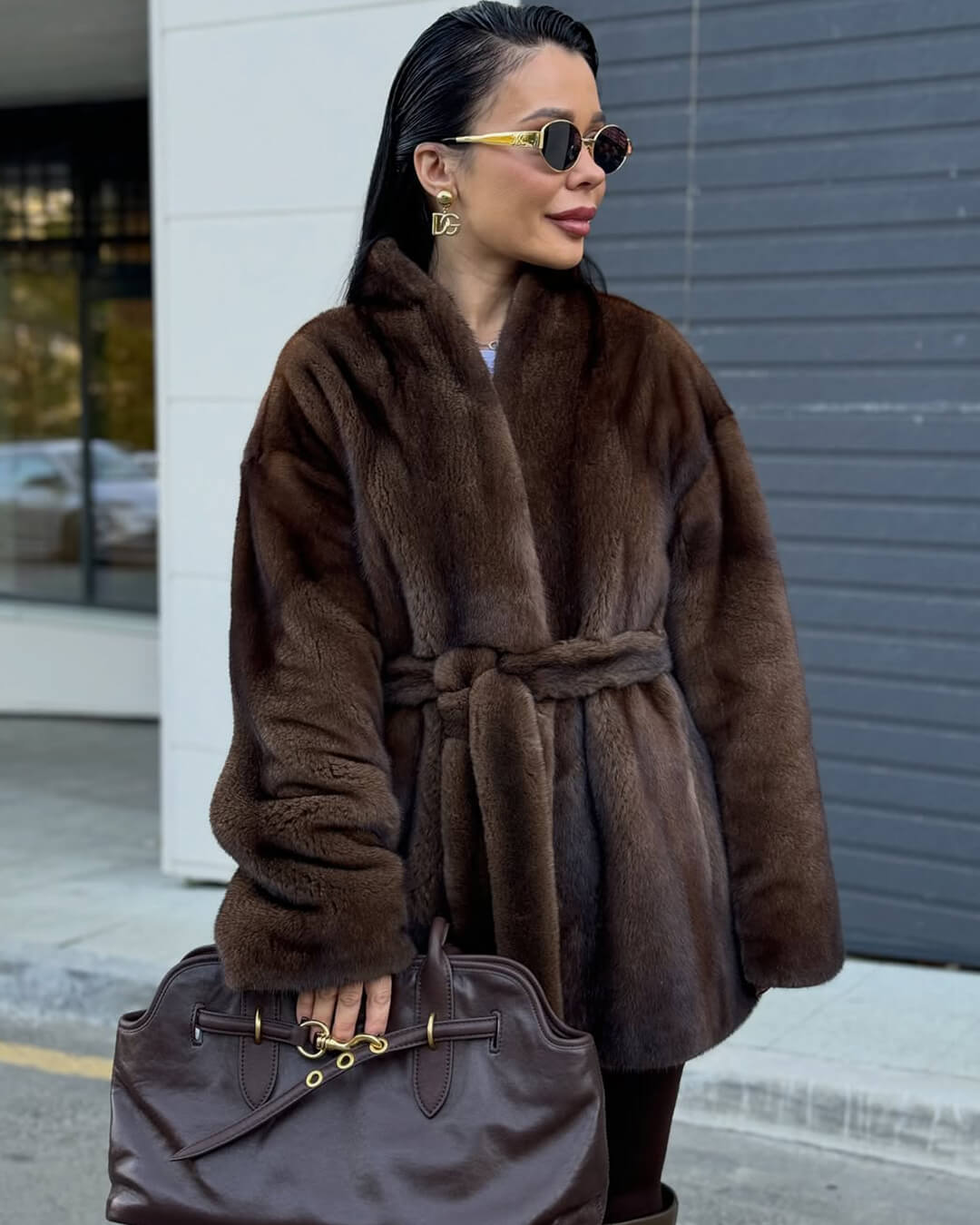 Veste en similicuir avec ceinture Hazel