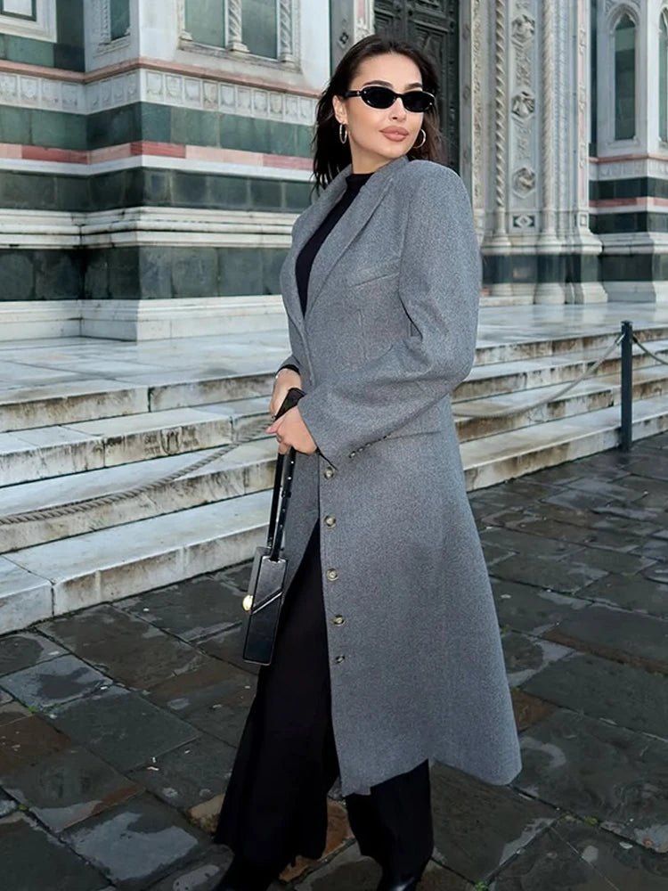 Aediva manteau long à taille cintrée