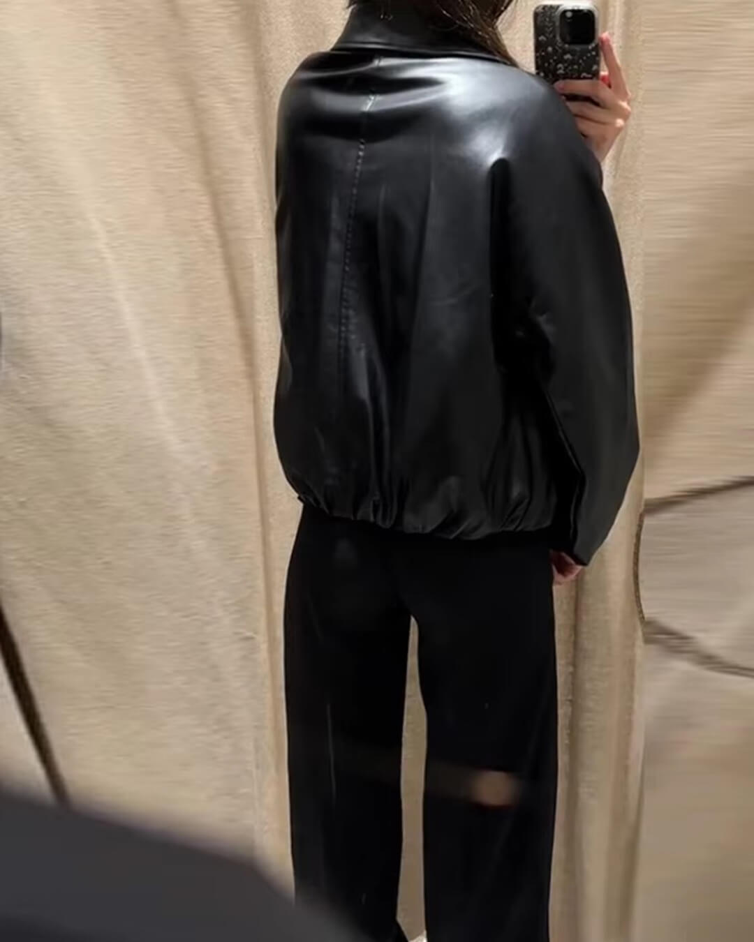 Veste bomber Jenny en similicuir