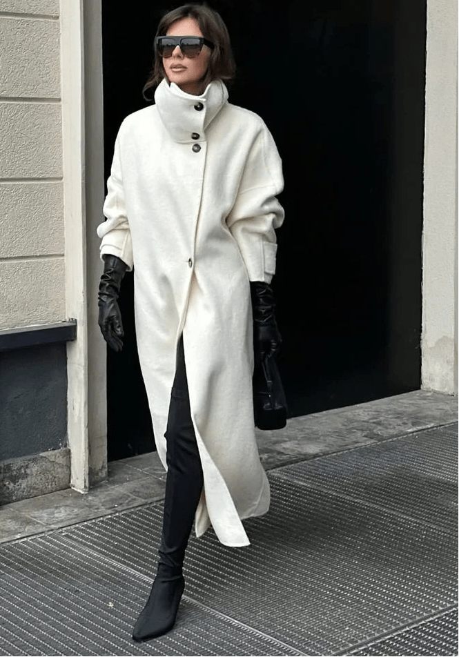 Manteau long à col montant Julia