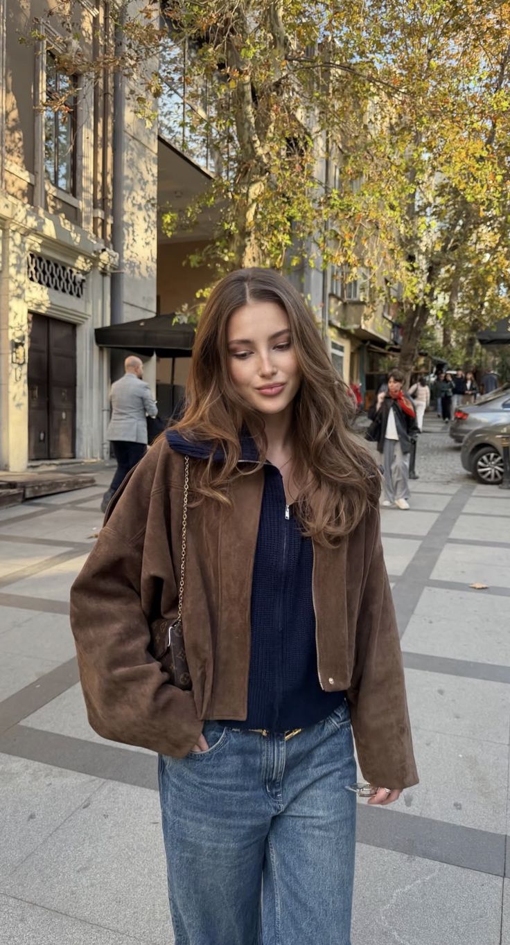 Bomber Katherine en daim
