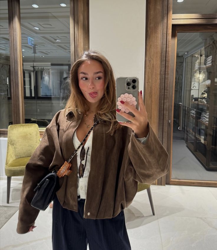 Bomber Katherine en daim