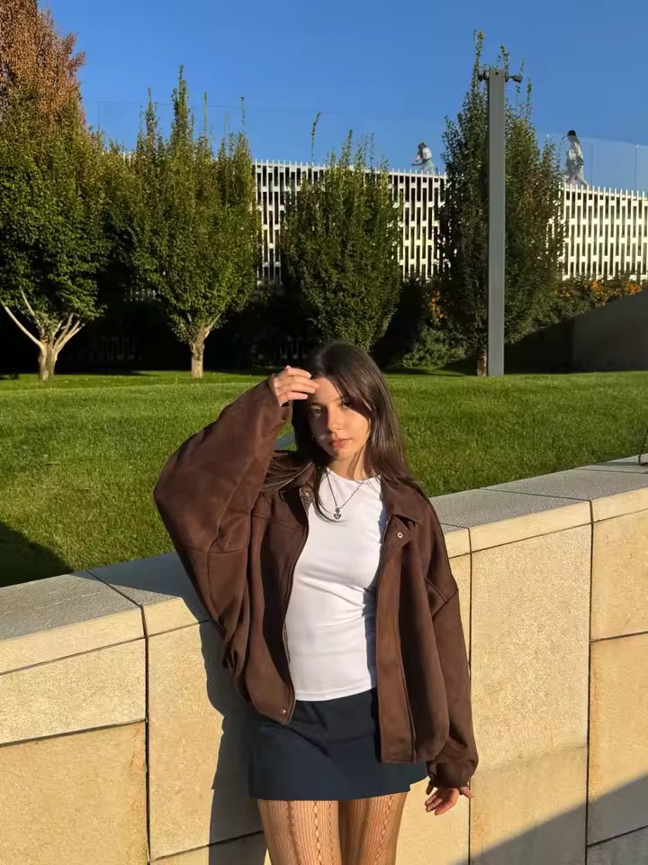 Bomber Katherine en daim
