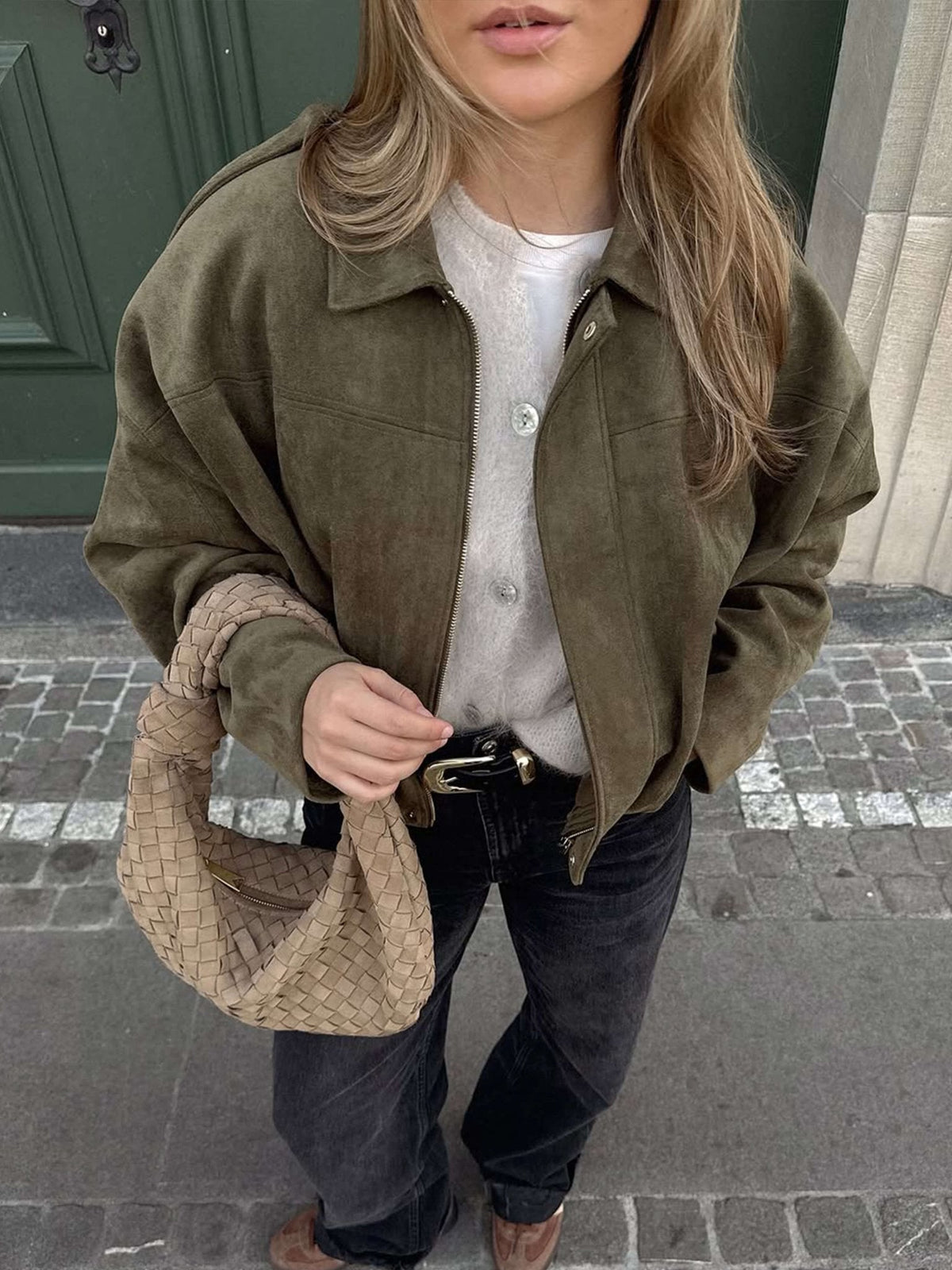 Bomber Katherine en daim