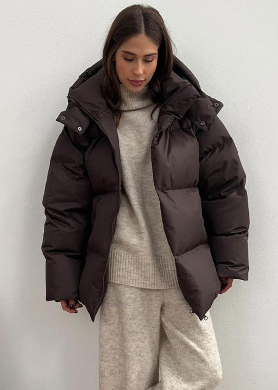 Leila Manteau matelassé oversize à capuche amovible