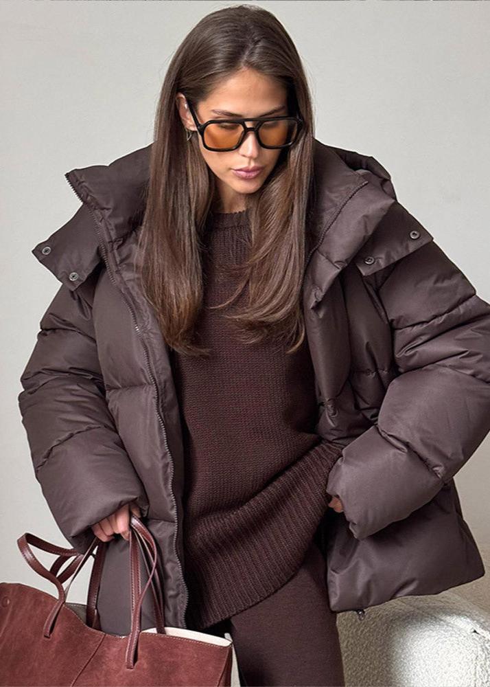 Leila Manteau matelassé oversize à capuche amovible