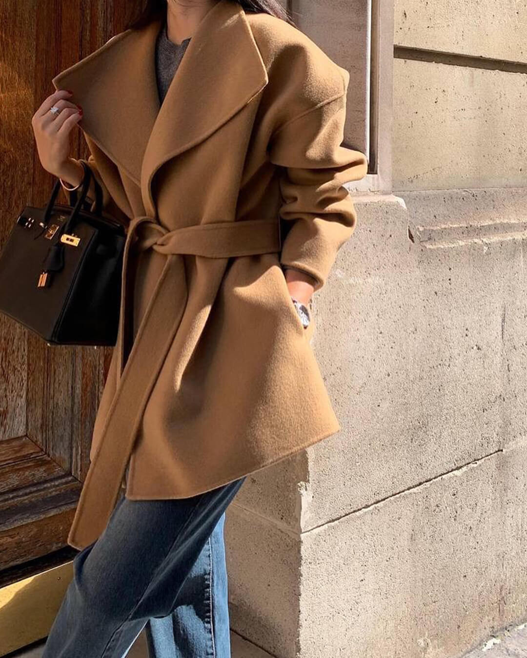 Manteau croisé ceinturé Lorelie
