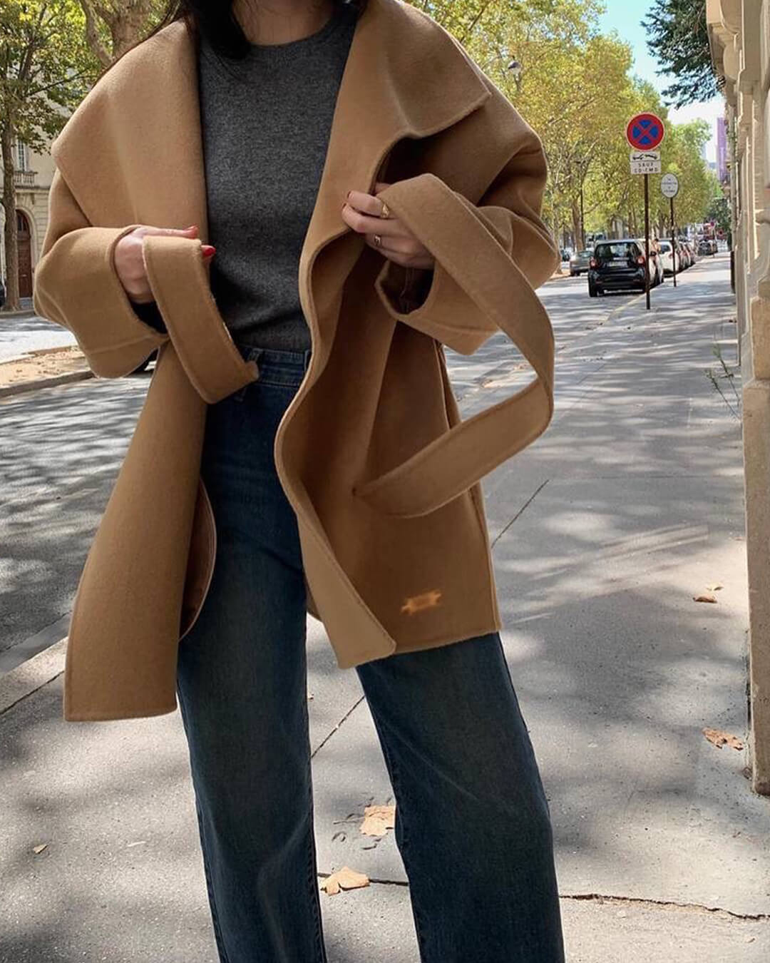 Manteau croisé ceinturé Lorelie