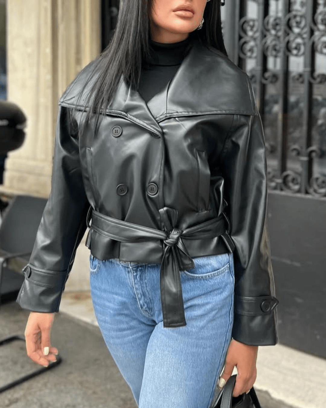 Veste en cuir Nina