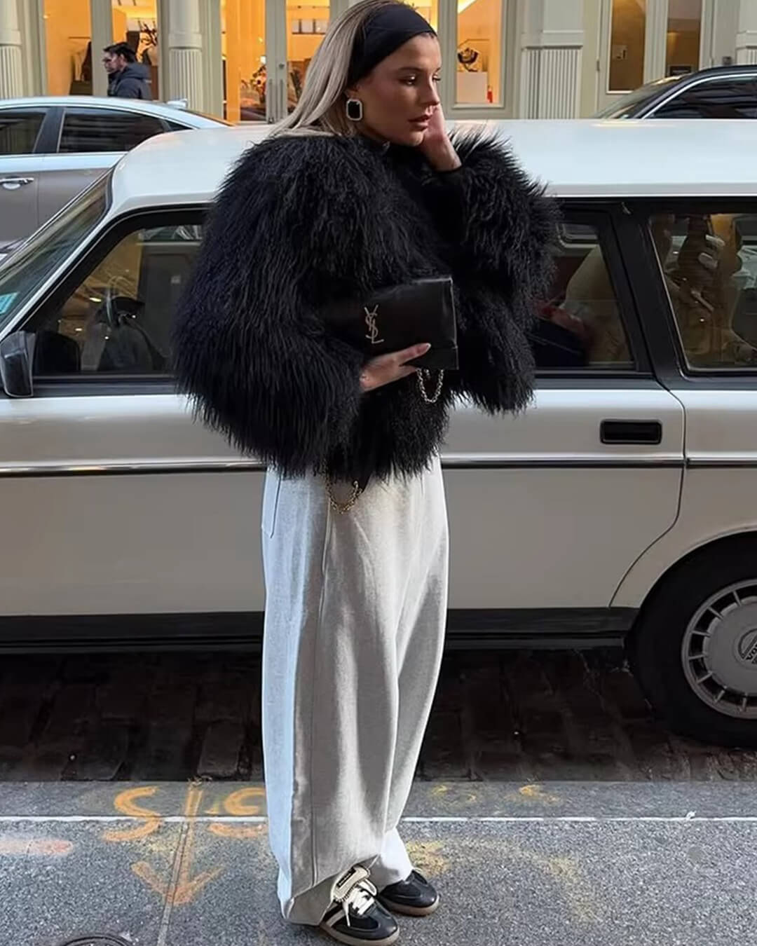 Manteau court en fausse fourrure Reese