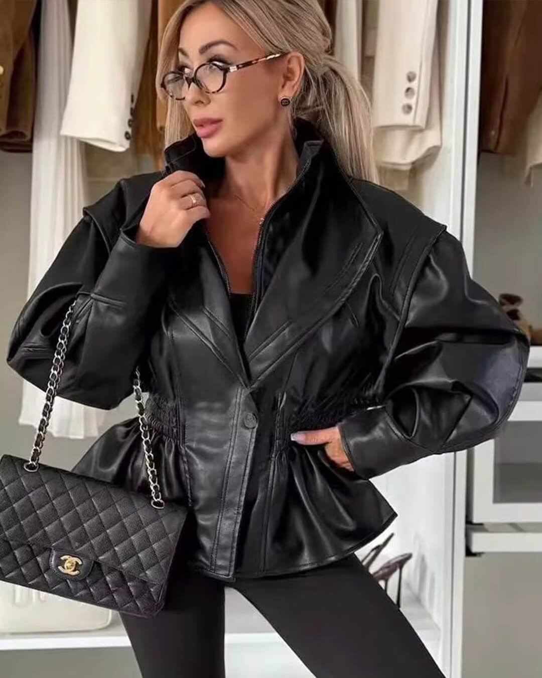Veste en cuir Stephanie