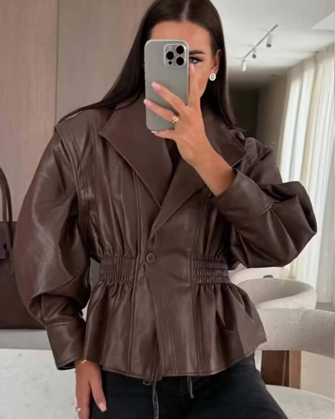 Veste en cuir Stephanie