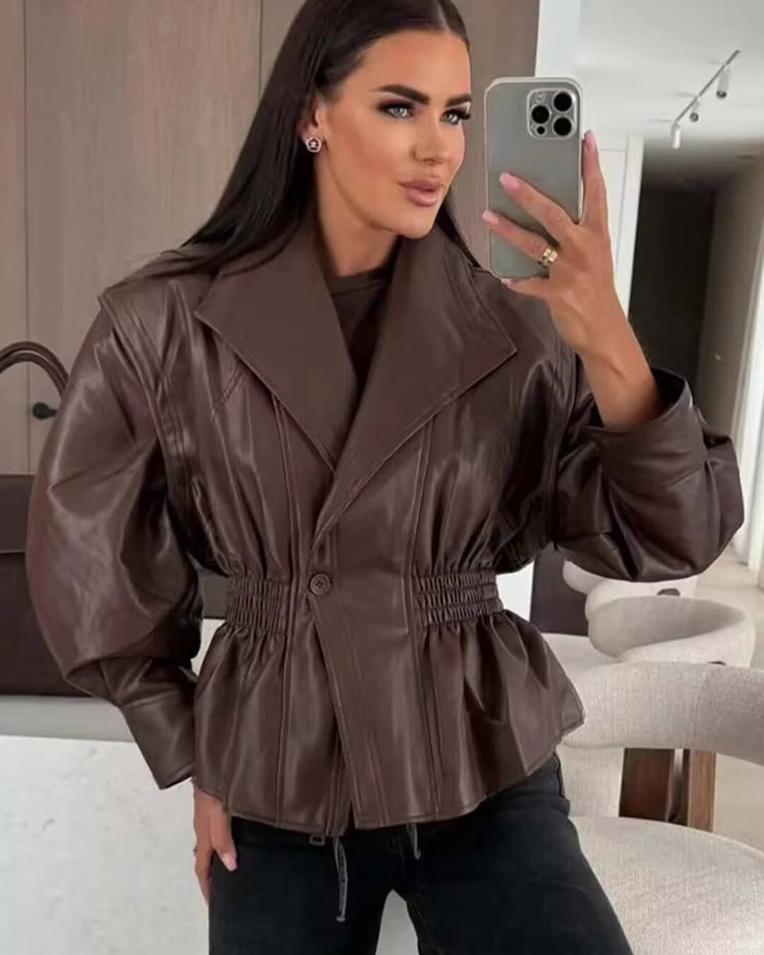 Veste en cuir Stephanie