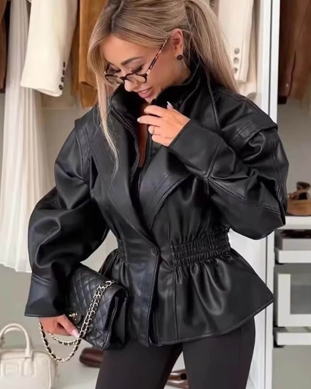 Veste en cuir Stephanie