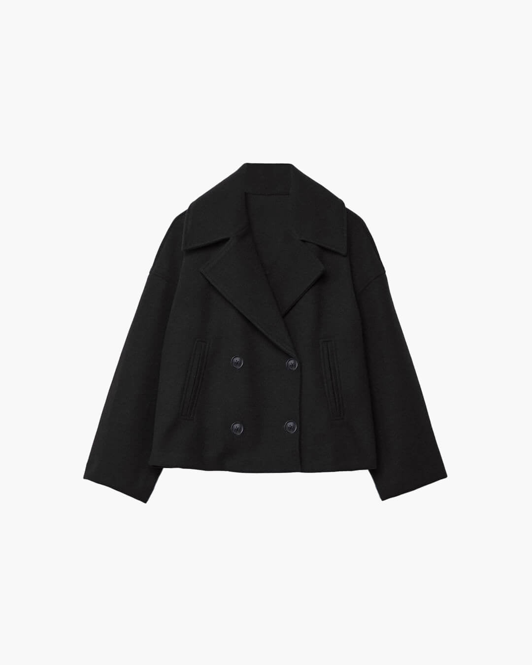Manteau court Suzane croisé à double boutonnage