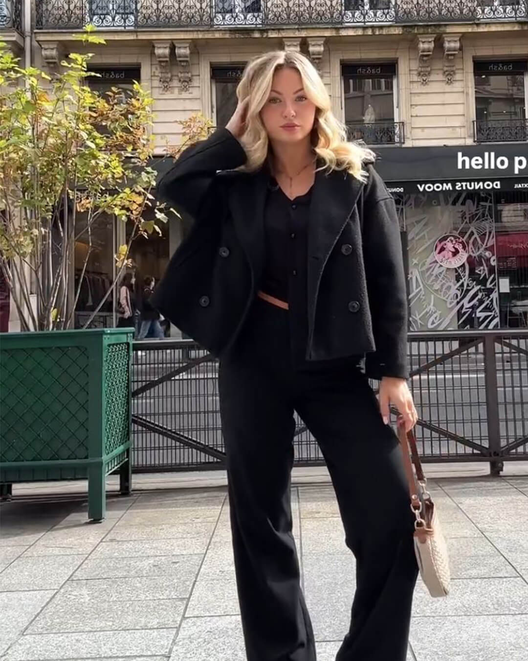 Manteau court Suzane croisé à double boutonnage