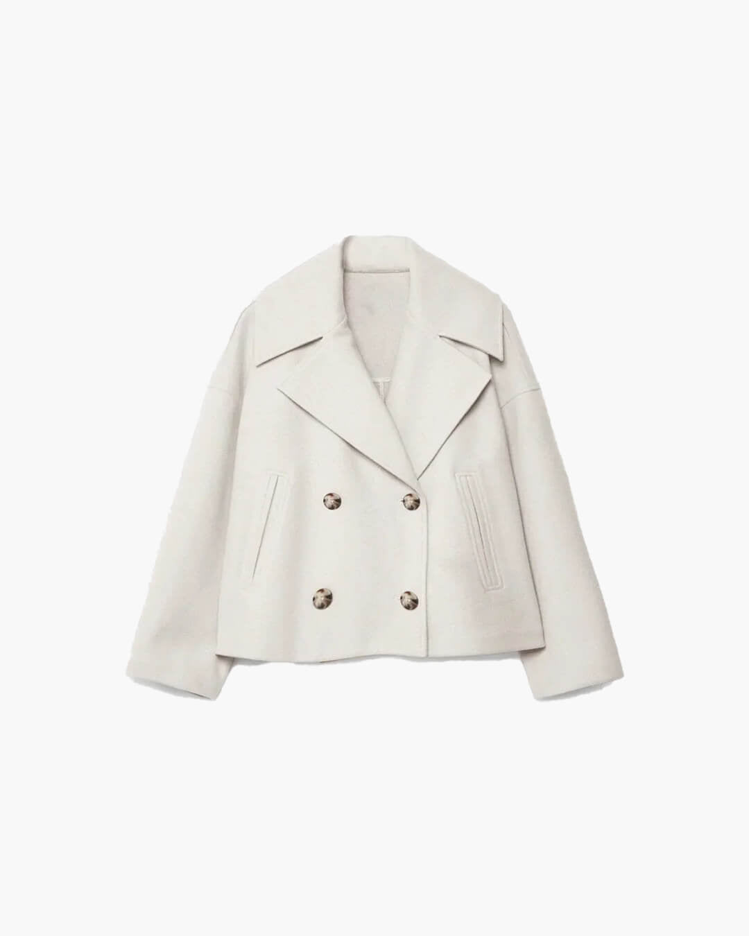 Manteau court Suzane croisé à double boutonnage