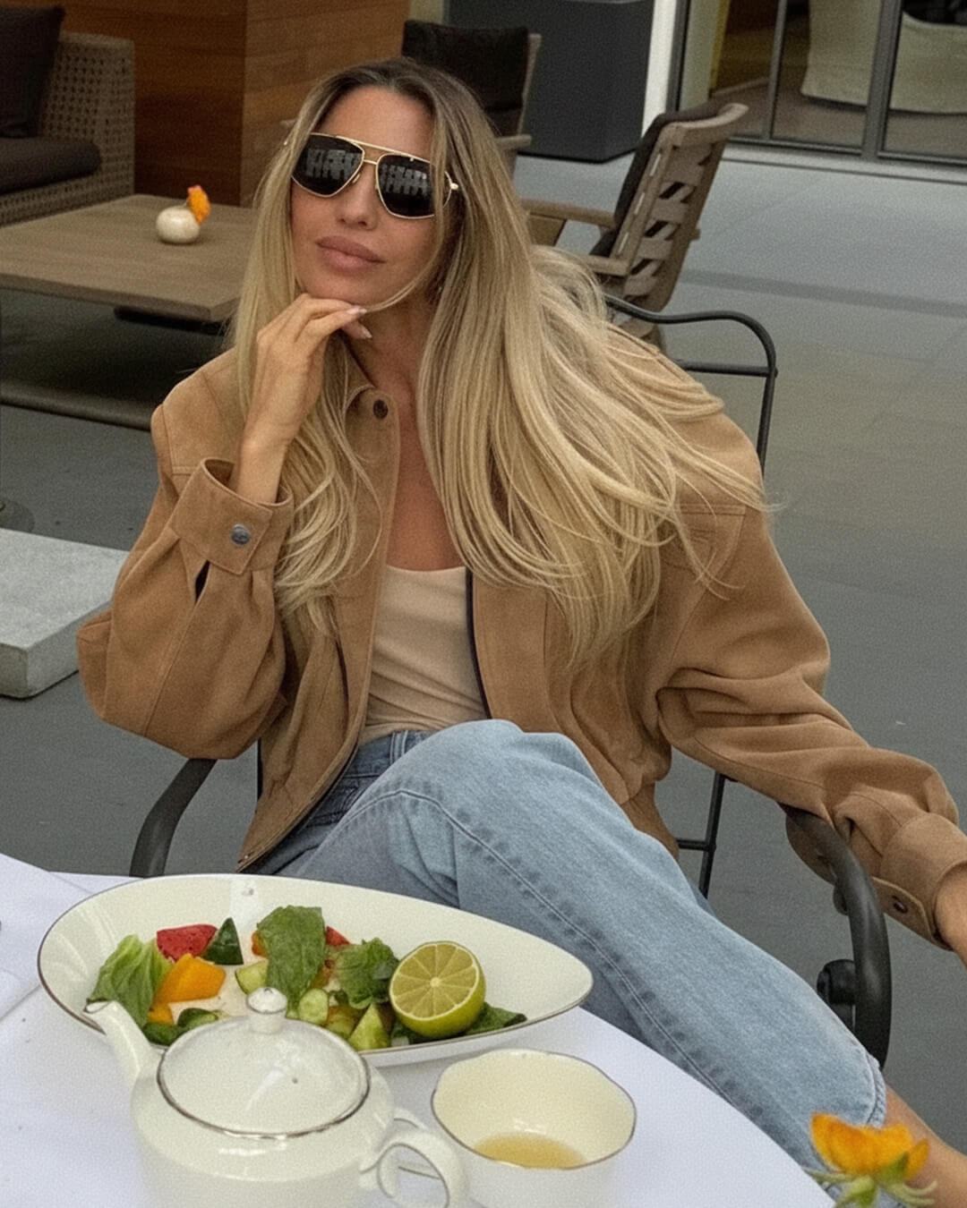 Veste Trisha en daim à revers