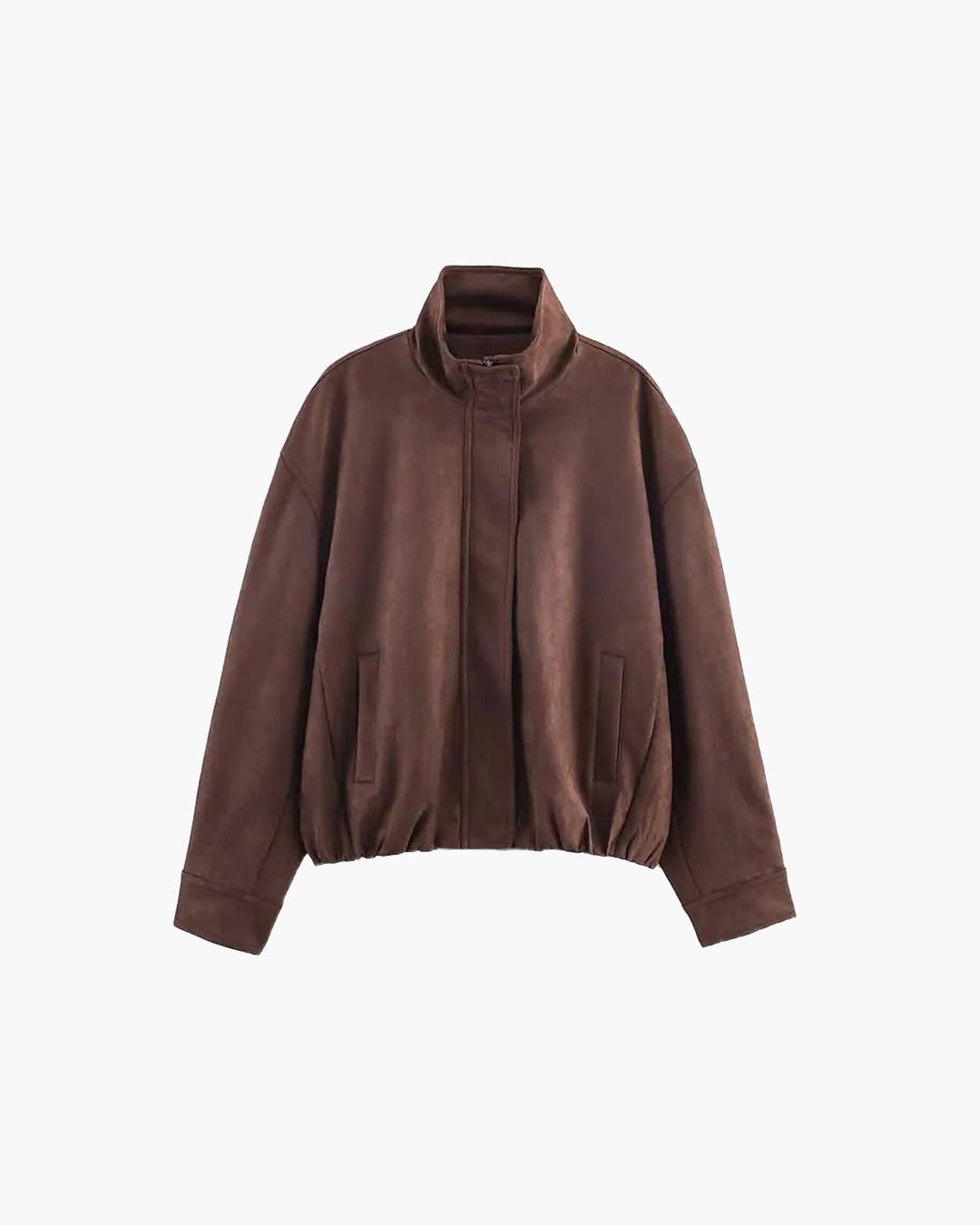 Veste en daim à col montant Viona