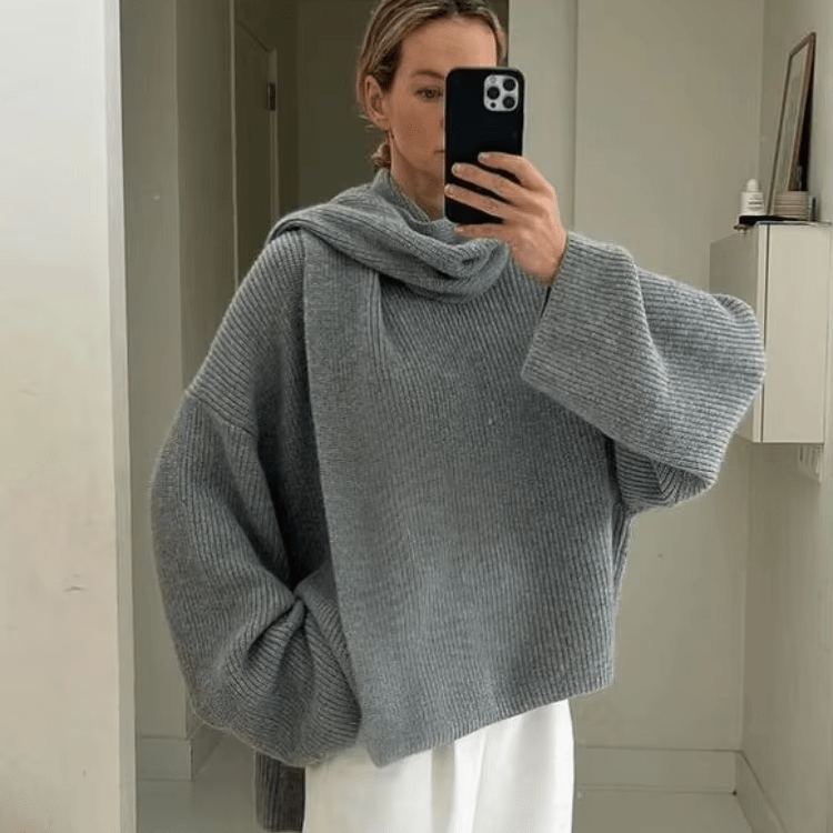 Xia pull en maille ample avec écharpe