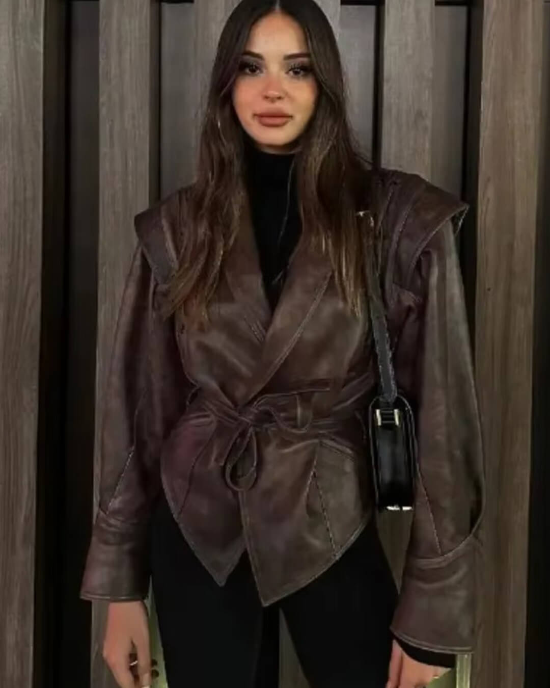 Veste en cuir style biker Zyra